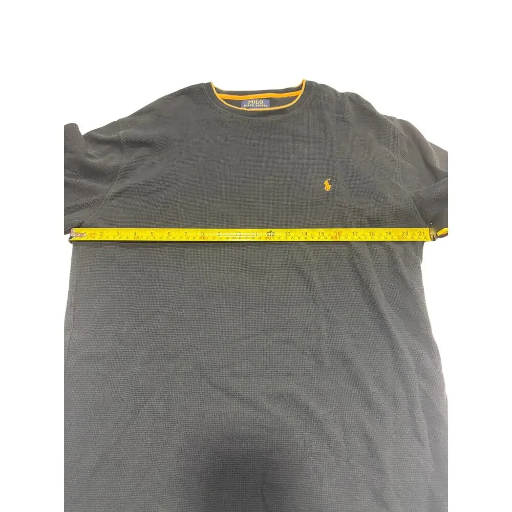 Polo Ralph Lauren Men’s Black Sweater yellow polo Size XL Casual